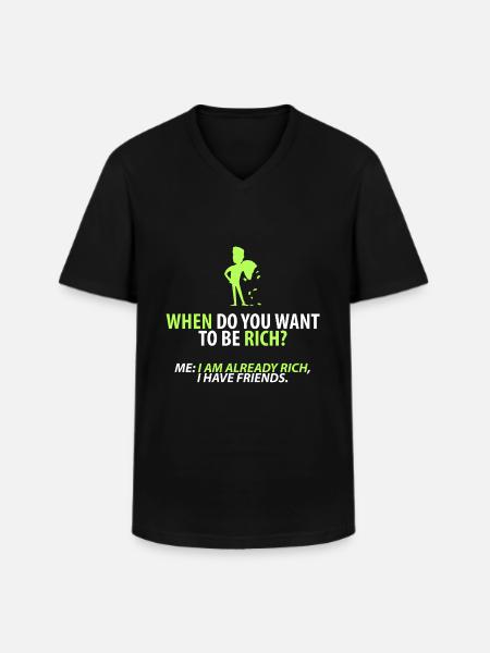 Déjà riche : mes amis - T-shirt col V Homme - noir