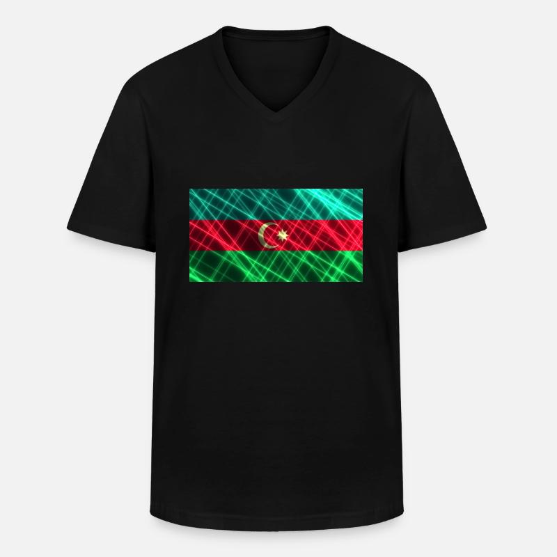 Aserbaidschan - Männer-T-Shirt mit V-Ausschnitt - Schwarz