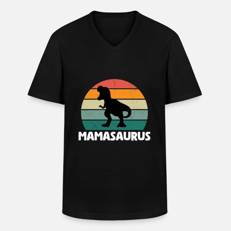 Mamasaurus - Männer-T-Shirt mit V-Ausschnitt - Schwarz