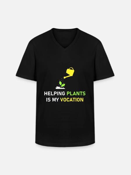 Helping plants is my vocation - Men's V-Neck T-Shirt - black