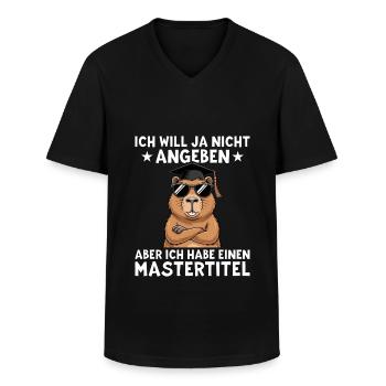 Masterprüfung bestanden Capybara Master Abschluss - Männer-T-Shirt mit V-Ausschnitt - Schwarz - Vorne - AI Model Male 178 dark (178cm)