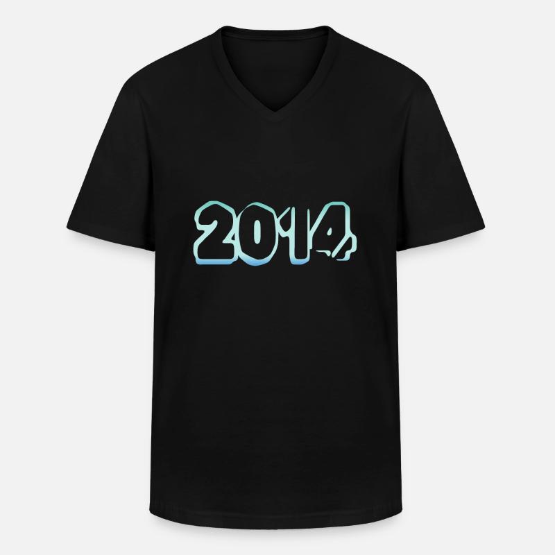 Witzig 2014 - Männer-T-Shirt mit V-Ausschnitt - Schwarz