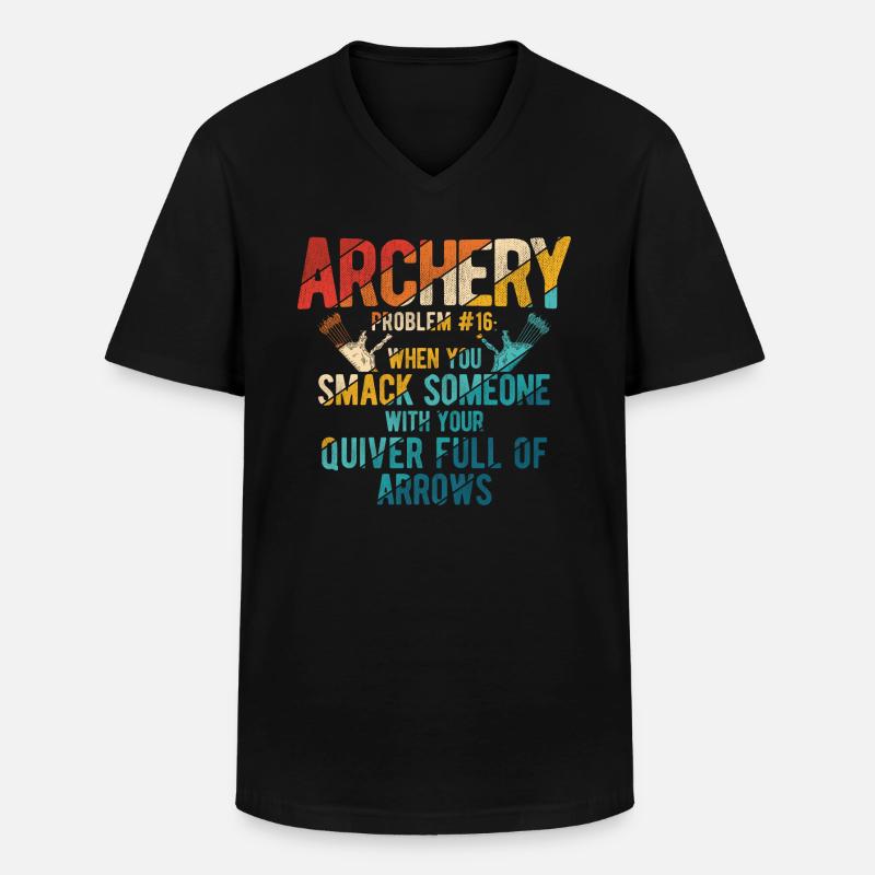 Bogenschießen Archery - Männer-T-Shirt mit V-Ausschnitt - Schwarz