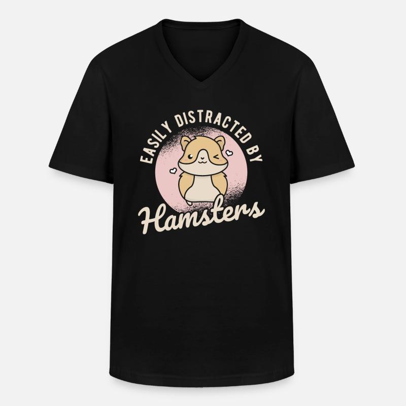 Nagetier Hamster - Männer-T-Shirt mit V-Ausschnitt - Schwarz
