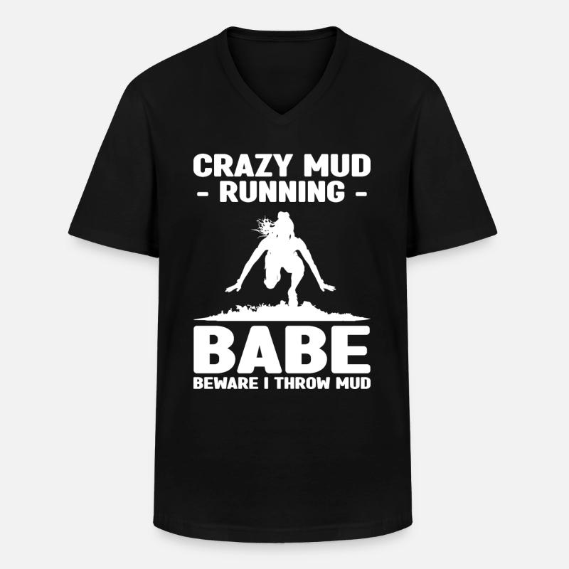 Matschrennen - Männer-T-Shirt mit V-Ausschnitt - Schwarz