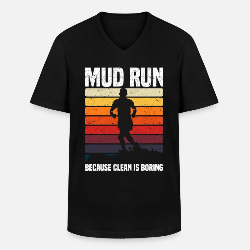 Schlammlauf - Männer-T-Shirt mit V-Ausschnitt - Schwarz