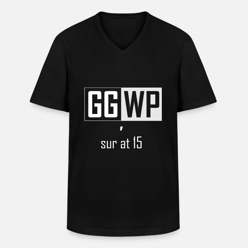 GGWP - SUR UM 15 - Männer-T-Shirt mit V-Ausschnitt - Schwarz