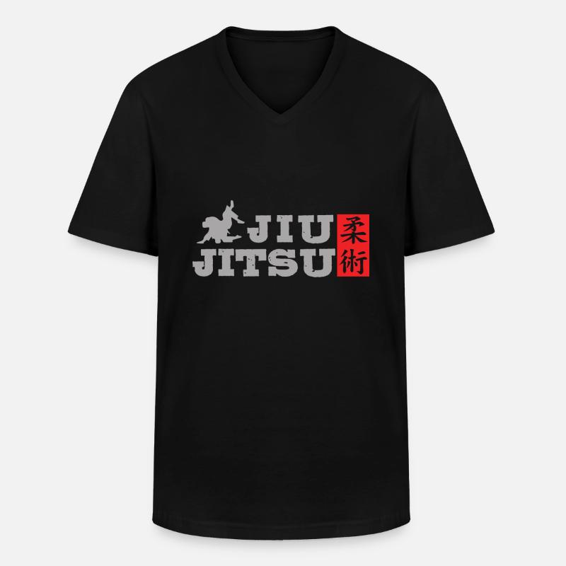 Jiu Jitsu - Männer-T-Shirt mit V-Ausschnitt - Schwarz