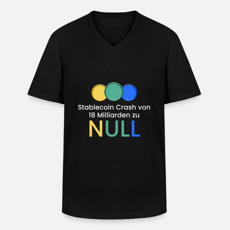 Stablecoin Crash zu NULL - Männer-T-Shirt mit V-Ausschnitt - Schwarz