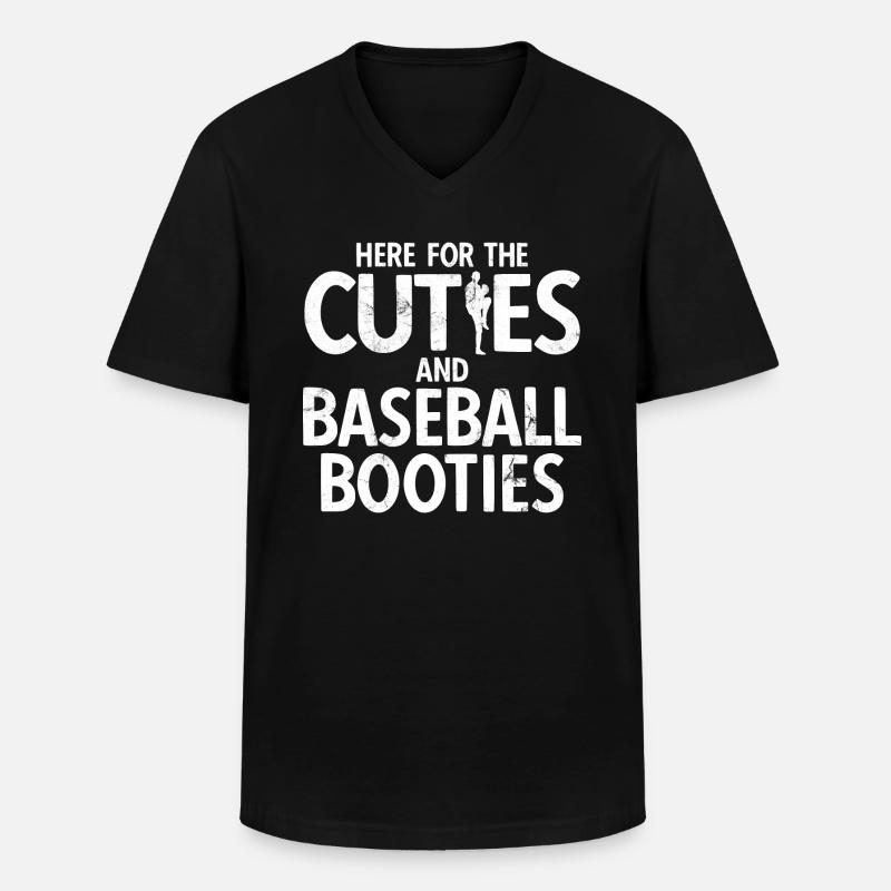 Baseball - Männer-T-Shirt mit V-Ausschnitt - Schwarz