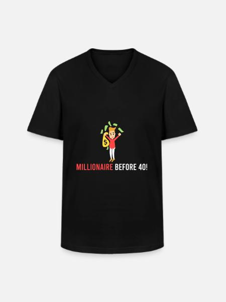 Millionaire 40 years ago! - Men's V-Neck T-Shirt - black