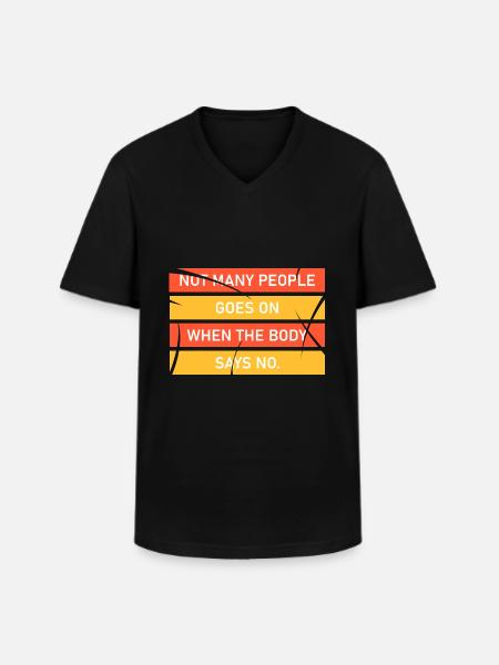 DON'T GIVE UP - Men's V-Neck T-Shirt - black