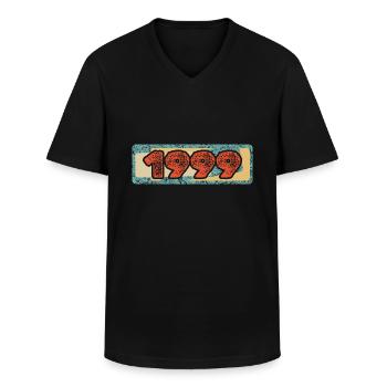 1999 - Männer-T-Shirt mit V-Ausschnitt - Schwarz - Vorne - AI Model Male 178 dark (178cm)
