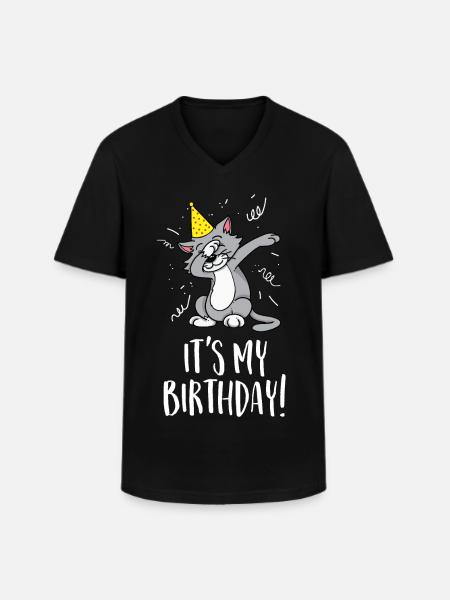 C'est mon anniversaire - Anniversaire et fête - T-shirt col V Homme - noir