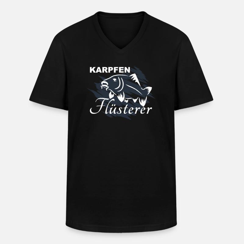 Karpfen Flüsterer - Männer-T-Shirt mit V-Ausschnitt - Schwarz