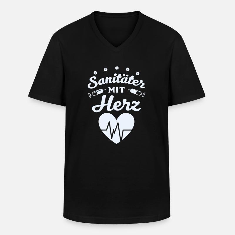 Sanitäter - Männer-T-Shirt mit V-Ausschnitt - Schwarz