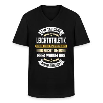 Ein Tag ohne Leichtathletik bringt mich nicht um - Männer-T-Shirt mit V-Ausschnitt - Schwarz - Vorne - AI Model Male 178 dark (178cm)