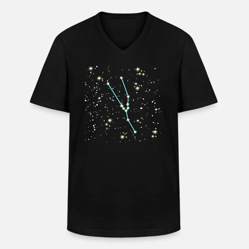 Stier Sternzeichen Weltall Design - Männer-T-Shirt mit V-Ausschnitt - Schwarz