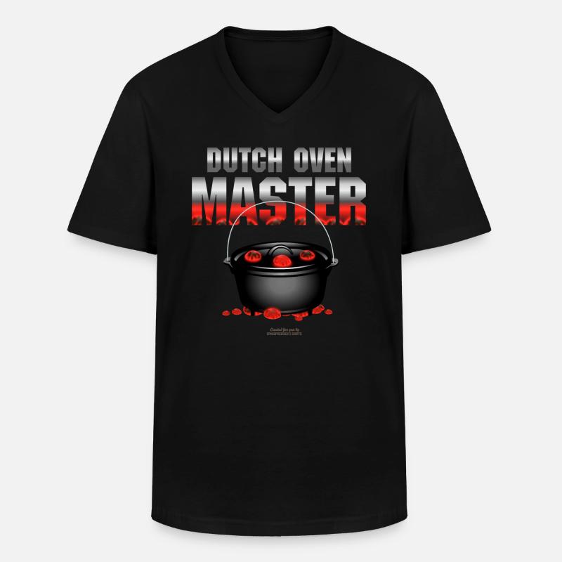 Dutch Oven Master - Männer-T-Shirt mit V-Ausschnitt - Schwarz