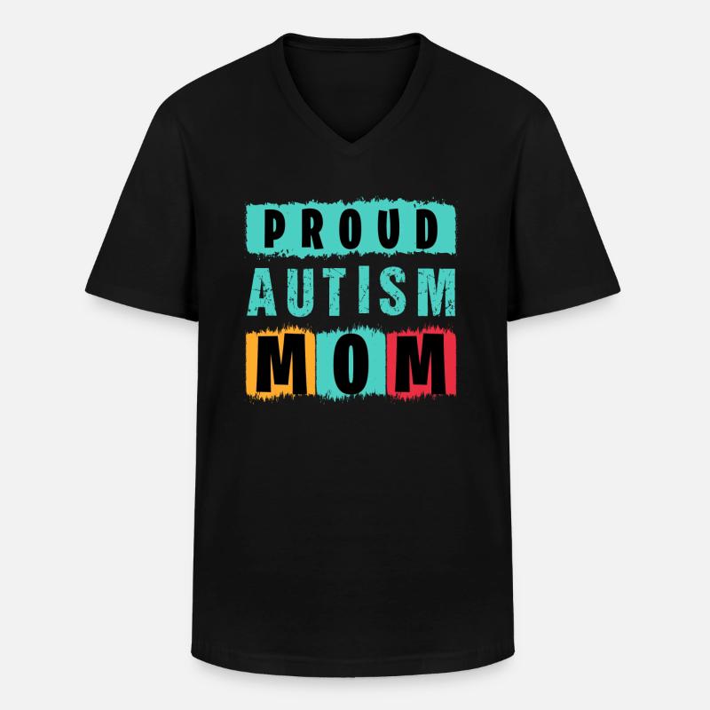 Stolze Autismus-Mutter - Männer-T-Shirt mit V-Ausschnitt - Schwarz