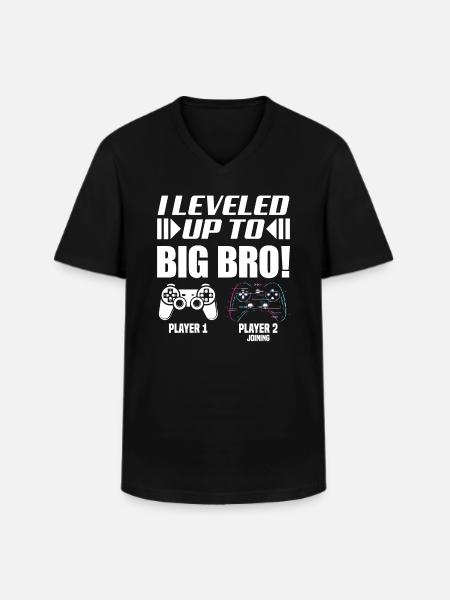 Je suis passé à Big Bro! Je vais être grand frère - T-shirt col V Homme - noir