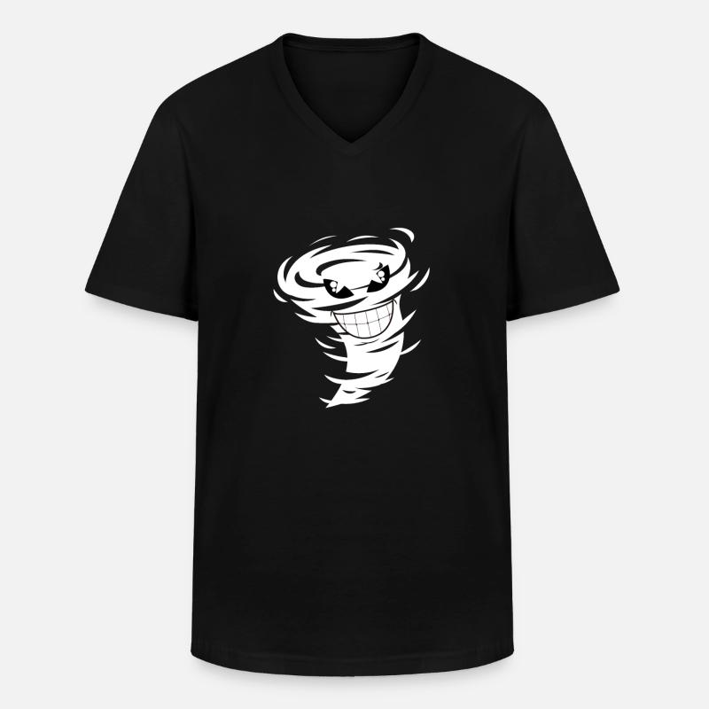 Cooler Tornado - Männer-T-Shirt mit V-Ausschnitt - Schwarz