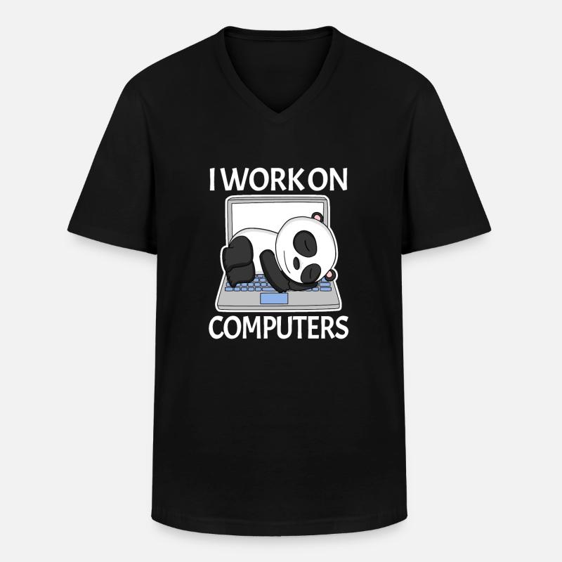 Computer Nerd Programmierer Herren Geschenk - Männer-T-Shirt mit V-Ausschnitt - Schwarz