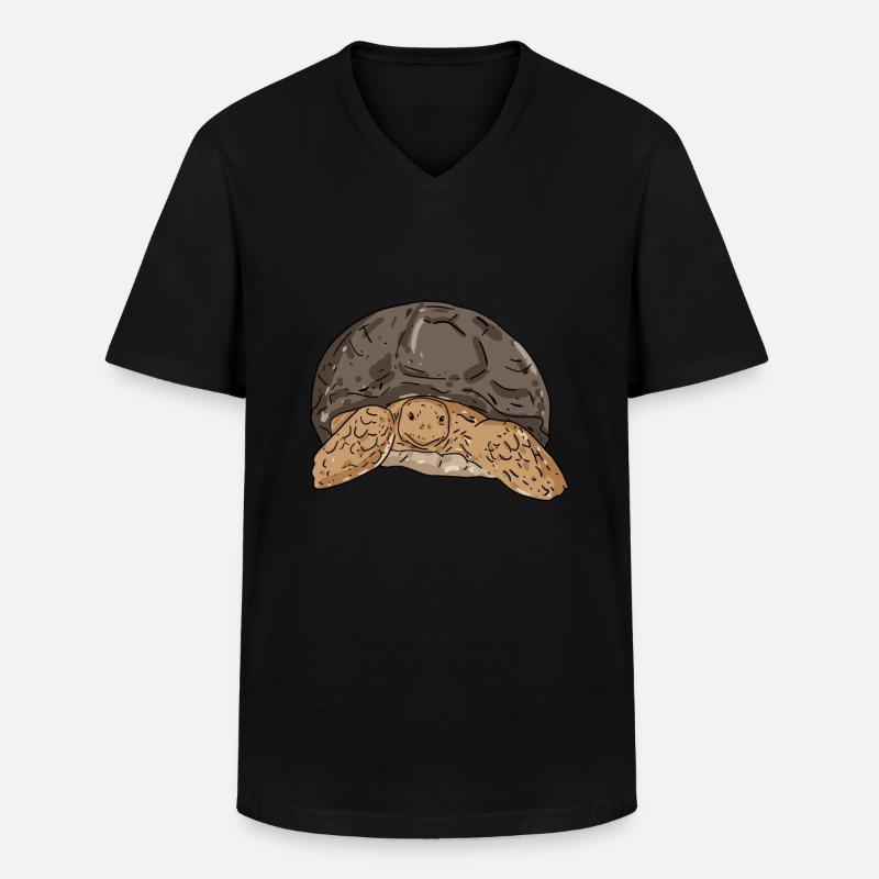 Schildkröte - Männer-T-Shirt mit V-Ausschnitt - Schwarz