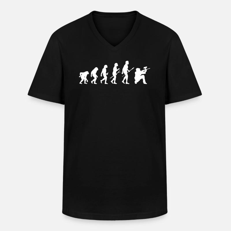 Paintball Evolution Entwicklung - Männer-T-Shirt mit V-Ausschnitt - Schwarz