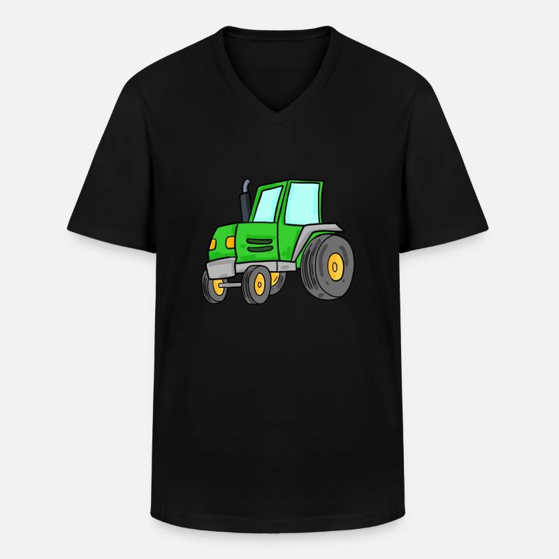 Traktor - Männer-T-Shirt mit V-Ausschnitt - Schwarz