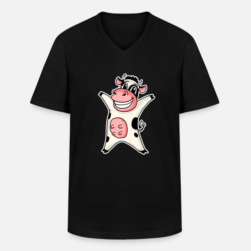 Kuh - Männer-T-Shirt mit V-Ausschnitt - Schwarz