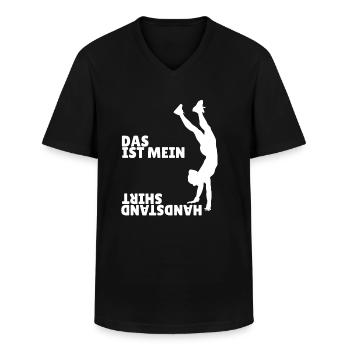 Gymnastik Sportlehrer Turner Bodenturnen Handstand - Männer-T-Shirt mit V-Ausschnitt - Schwarz - Vorne - AI Model Male 178 dark (178cm)
