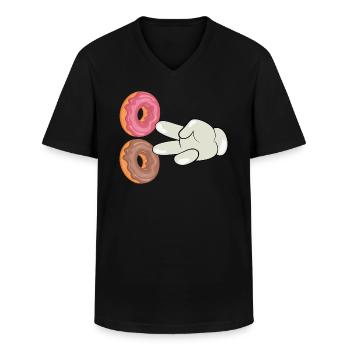 Donuts - Men's V-Neck T-Shirt - black - Front - AI Model Male 178 dark (178cm)