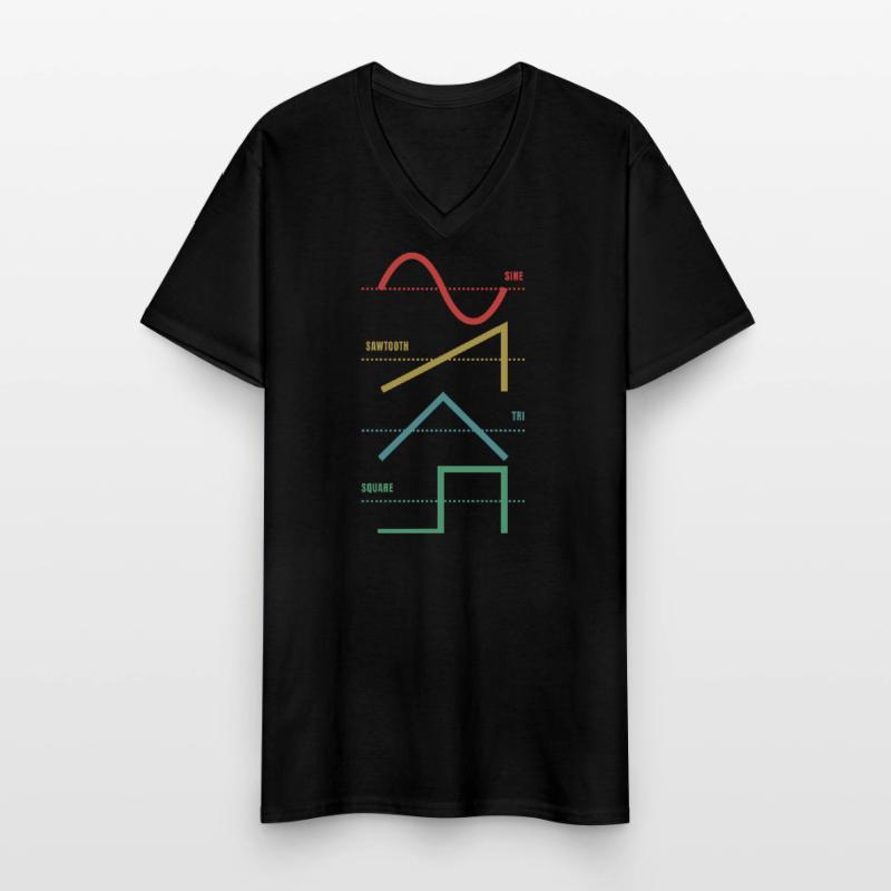 Vintage Analog Synthesizer Techno Waveform - Synth Männer-T-Shirt mit V-Ausschnitt