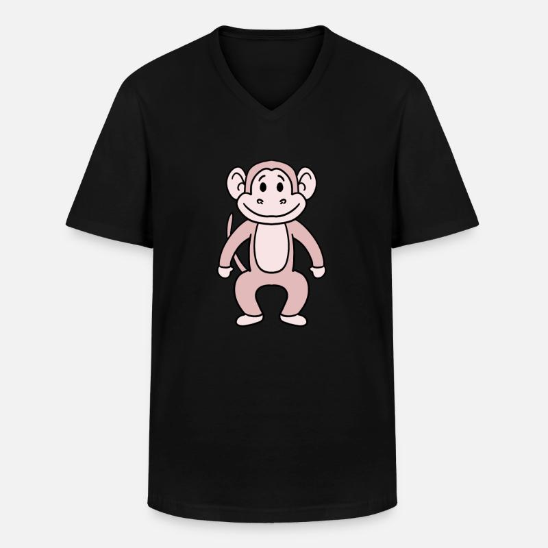 Affe - Männer-T-Shirt mit V-Ausschnitt - Schwarz