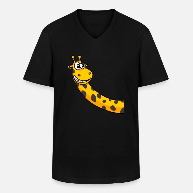 Giraffe - Männer-T-Shirt mit V-Ausschnitt - Schwarz