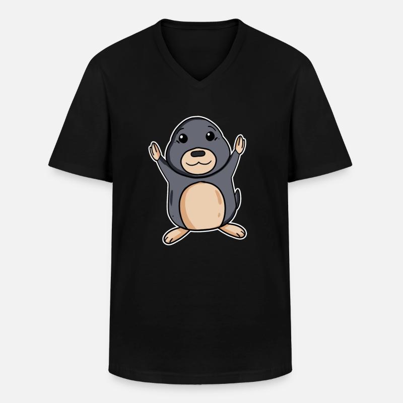 Maulwurf - Männer-T-Shirt mit V-Ausschnitt - Schwarz