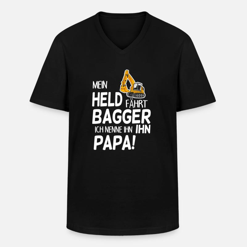 Bagger Held Papa Vater Geschenk - Männer-T-Shirt mit V-Ausschnitt - Schwarz