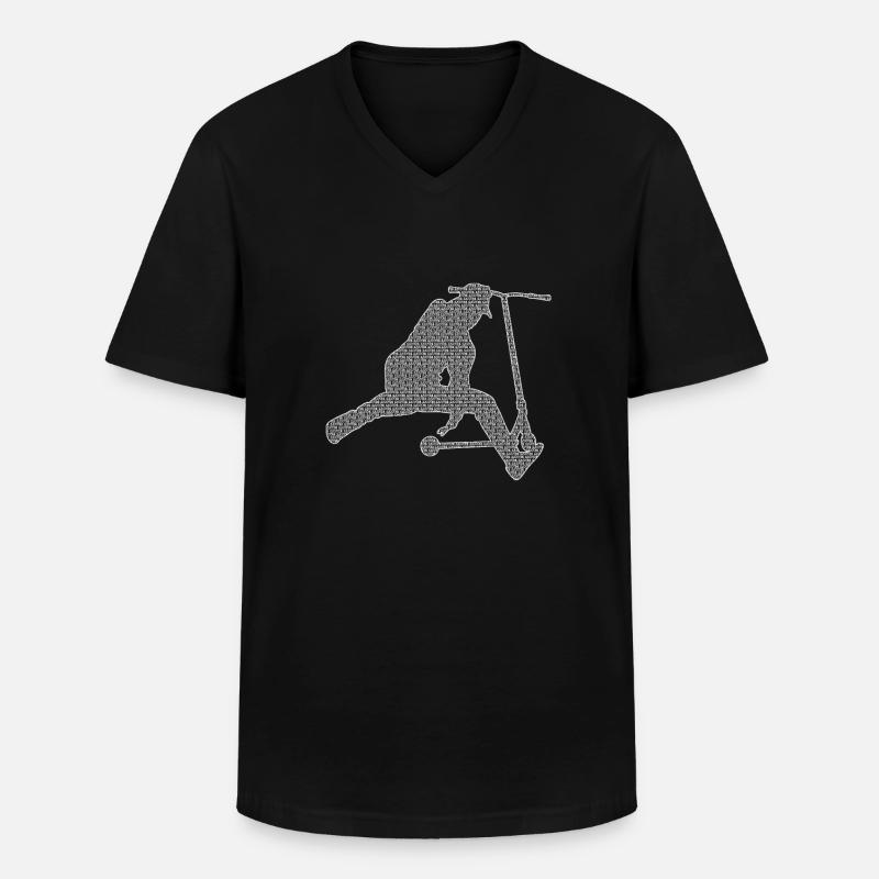 Stunt Scooter - Männer-T-Shirt mit V-Ausschnitt - Schwarz