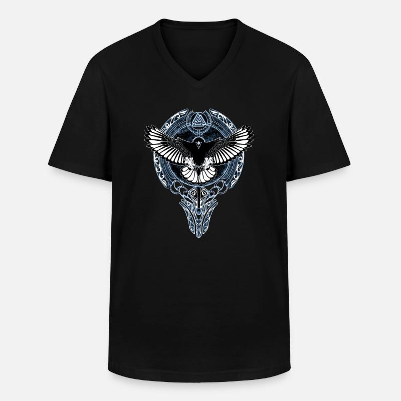 Wikinger Adler - Männer-T-Shirt mit V-Ausschnitt - Schwarz