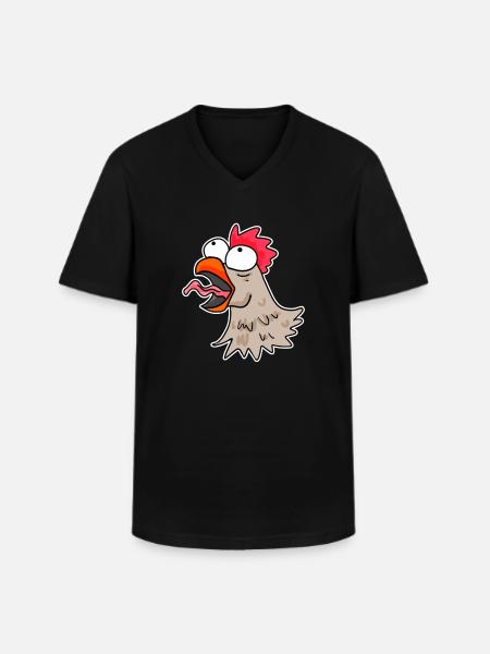 Chicken head chicken - Men's V-Neck T-Shirt - black