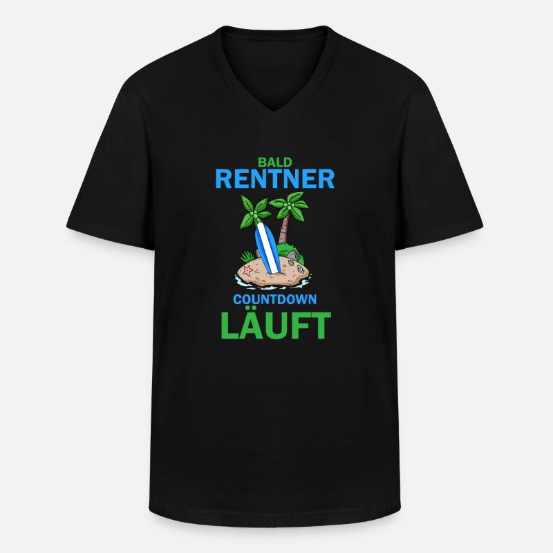 Bald Rentner - Männer-T-Shirt mit V-Ausschnitt - Schwarz
