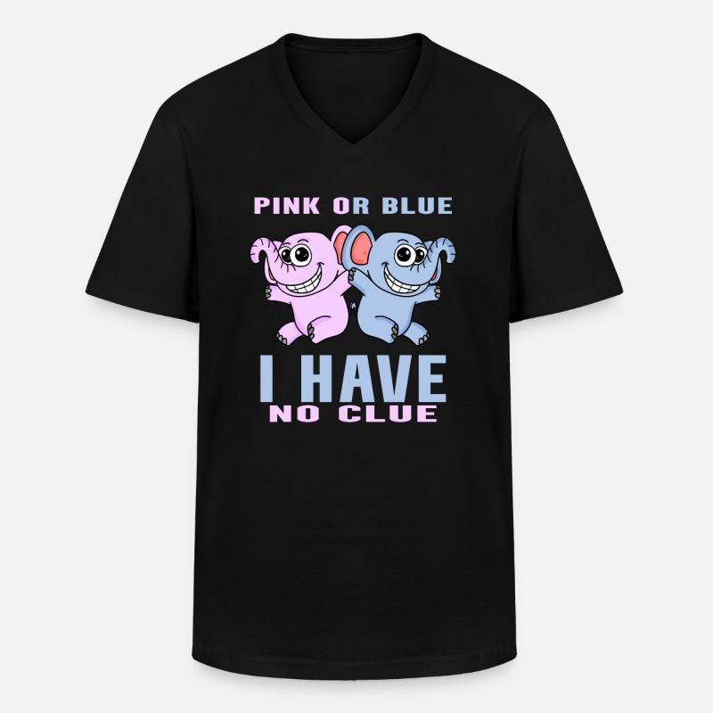 Pink oder Blau - Männer-T-Shirt mit V-Ausschnitt - Schwarz