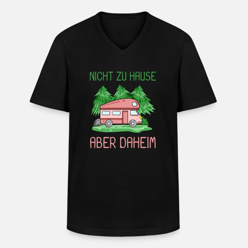 Camping Camper Wohnmobil - Männer-T-Shirt mit V-Ausschnitt - Schwarz