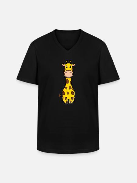 giraffe - Men's V-Neck T-Shirt - black