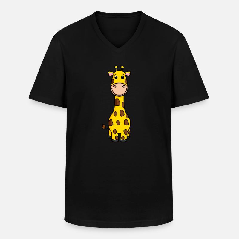 Giraffe - Männer-T-Shirt mit V-Ausschnitt - Schwarz