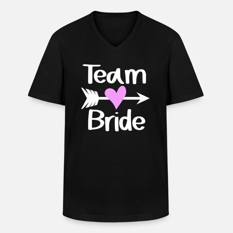 Team Braut - Männer-T-Shirt mit V-Ausschnitt - Schwarz