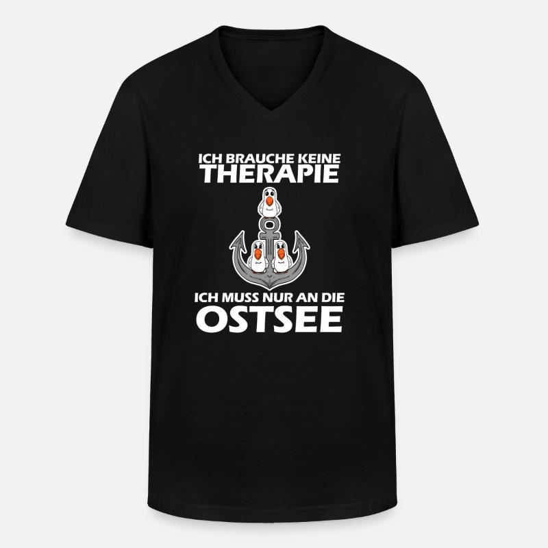 Ostsee Geschenk - Männer-T-Shirt mit V-Ausschnitt - Schwarz