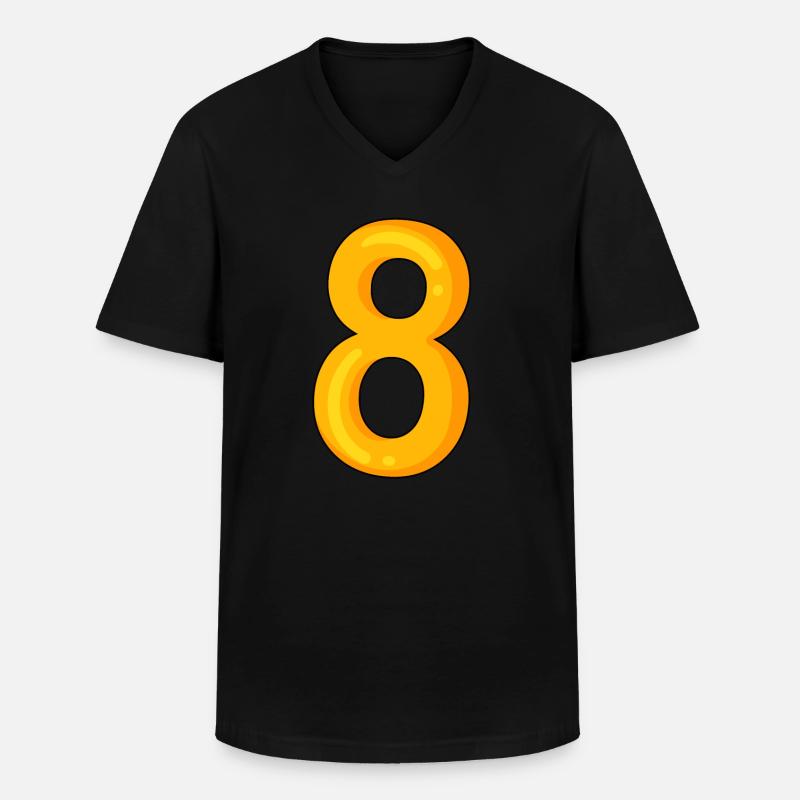 Nummer 8 - Nummer 8 - Klassisk herre T-shirt med V-udskæring - sort