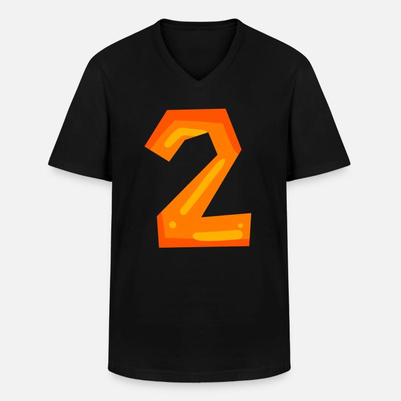 2 - Männer-T-Shirt mit V-Ausschnitt - Schwarz